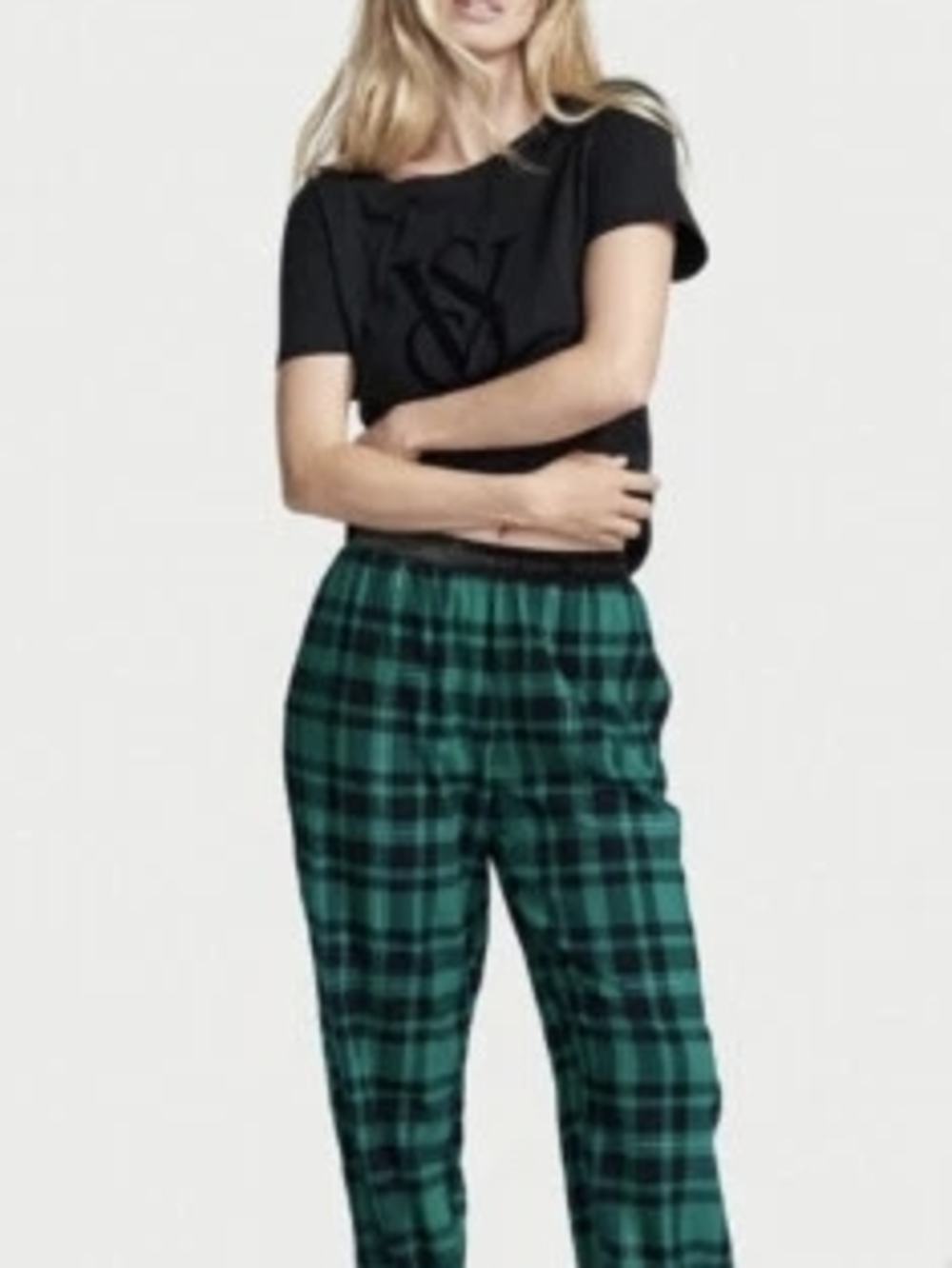 Victoria's Secret Flannel Tee Jama Set